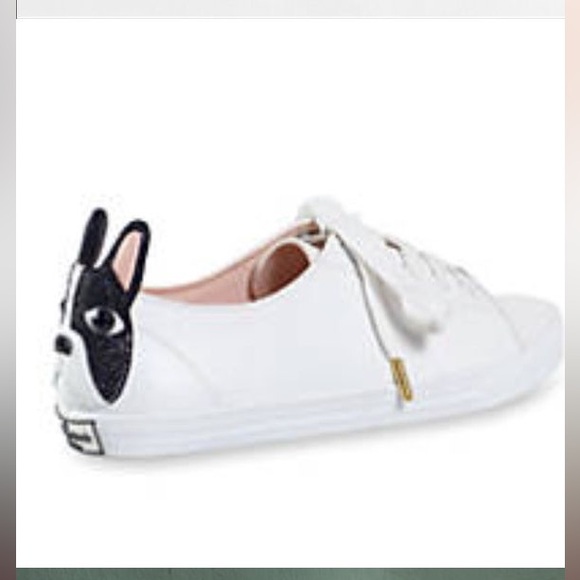 Kate Spade | New York Lucie French Bulldog Sneakers in White Size 9.5 - Picture 3 of 14